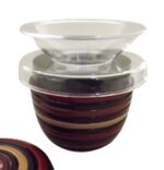 matcha furui set edelstahl trichter mit unterteil auf einer natsume