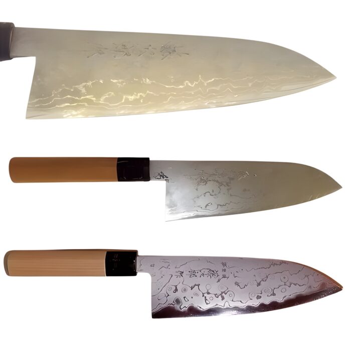 Santoku Tojiro Shirogami Damast 180 mm Klingenlänge 1