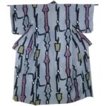baumwoll kimono antik shibori bleu