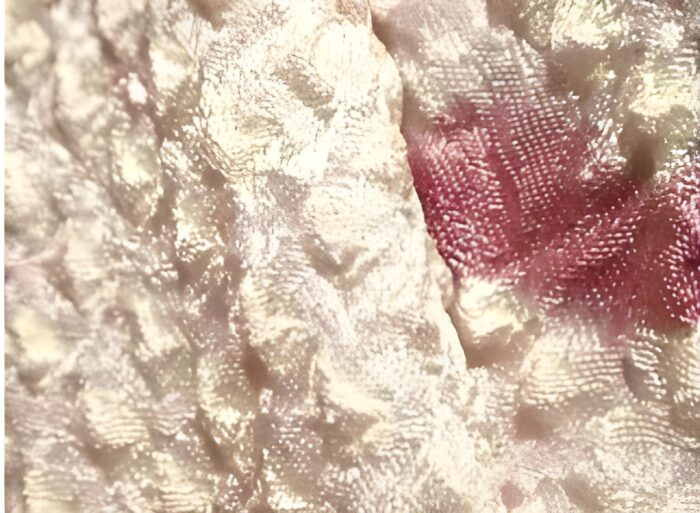 haori shibori antk lila shiboritechnik dieser jacke stark vergrößert