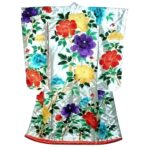 sehr seltener hochzeits kimono peony hinten