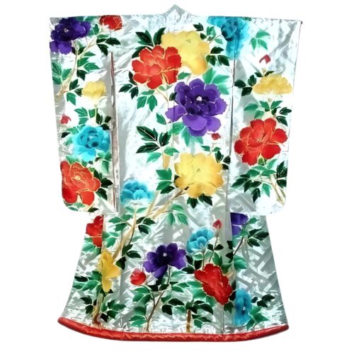 sehr seltener hochzeits kimono peony hinten
