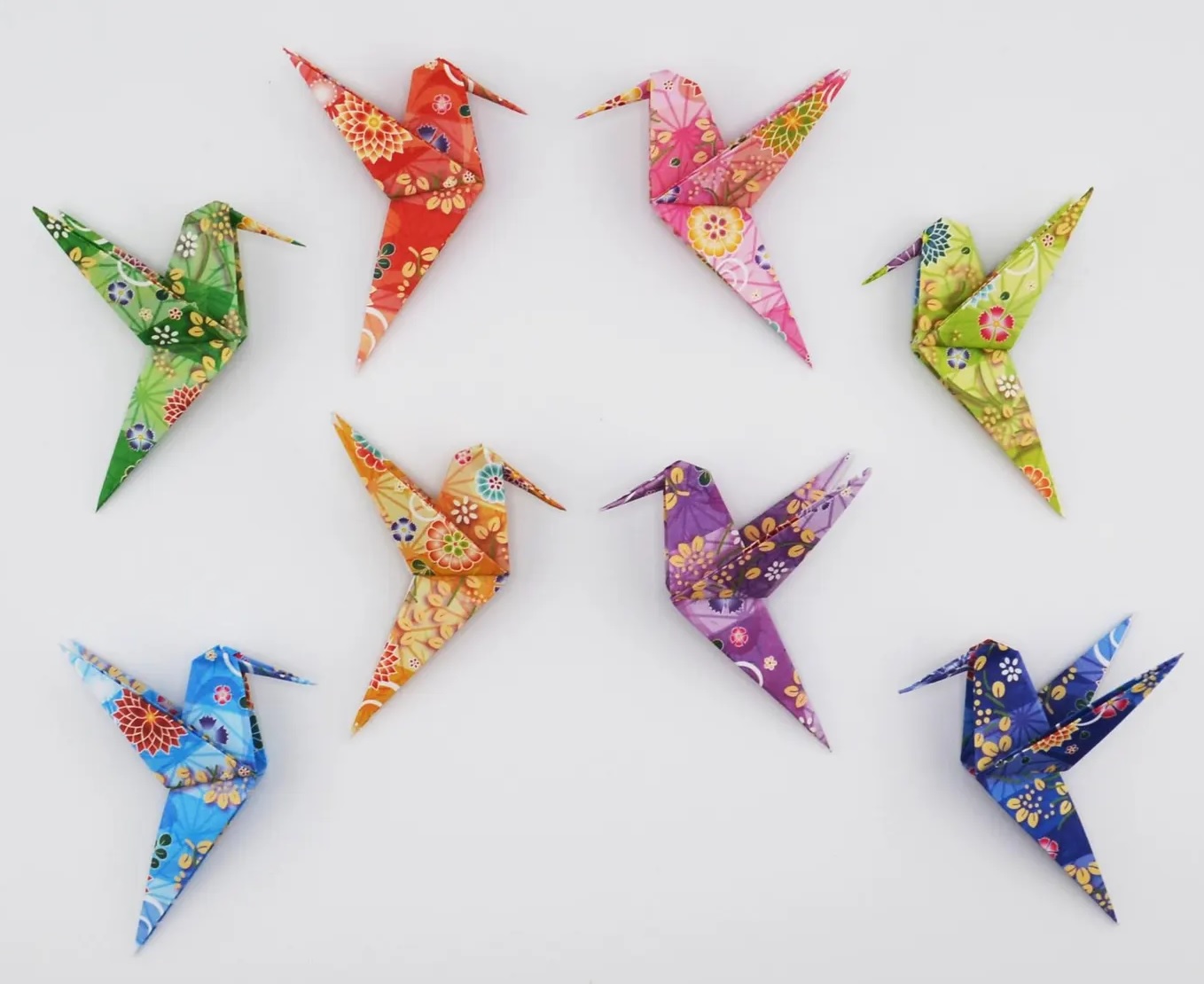 origami kolibris Chiyogami Papier 17.5 cm einseitig 40 Blatt – Bild 2