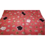 tenugui gefüttert maneki neko pinku muster nah