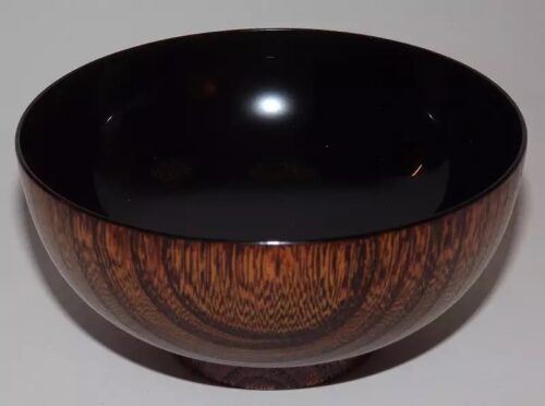 urushi lackbowl tenuri kuro innen schwarz außen die holzmaserung