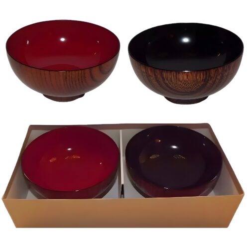 urushi lackbowls tenuri aka und kuro beide