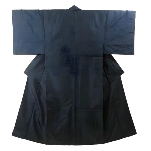 seiden kimono set oshima antik nachtblau kimono rückseite