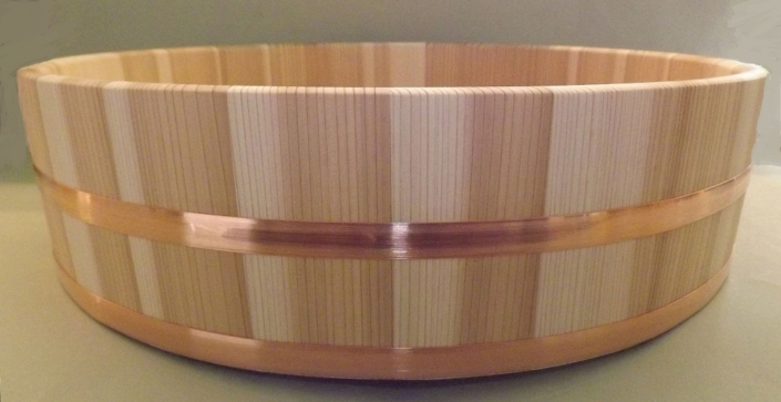 HON SUGI Hangiri 39cm - japanisches Zedernholz mit Kupferreifen