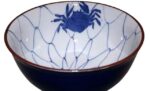 bowls dentotekna fünfer blau innen netzlinien und eine krabbe auf der anderen innenseite
