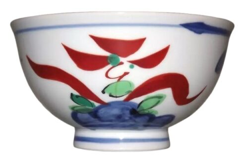 bowls dentotekna fünfer weiß, blaue blüte, rote wellen von vorn