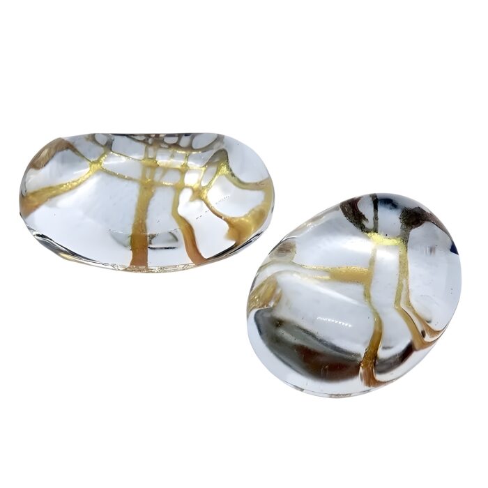 hashioki mame glas mit goldadern unikat
