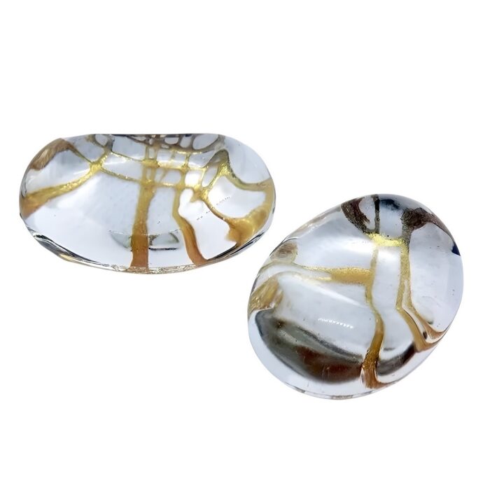 hashioki mame glas mit goldadern unikat