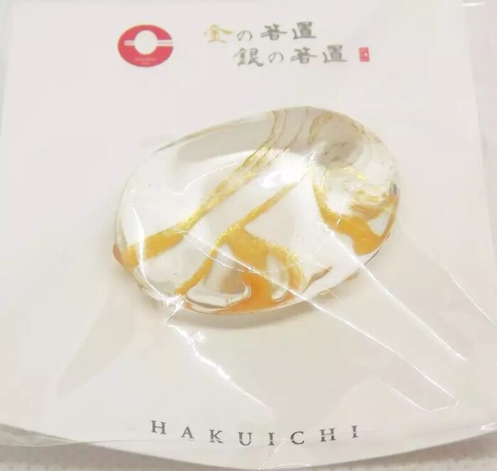 hashioki mame glas mit goldadern unikat in cellophan