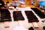 hashibako urushi werkstatt mit unseren bakos die trocknen