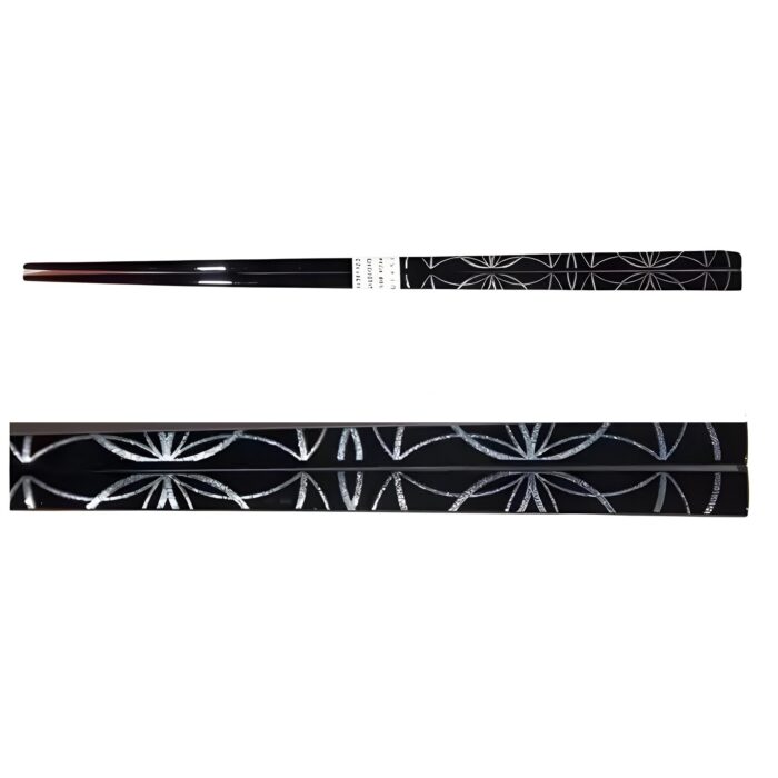 ohashi ginkuro schwarz lack mattsilbernes grafikmuster