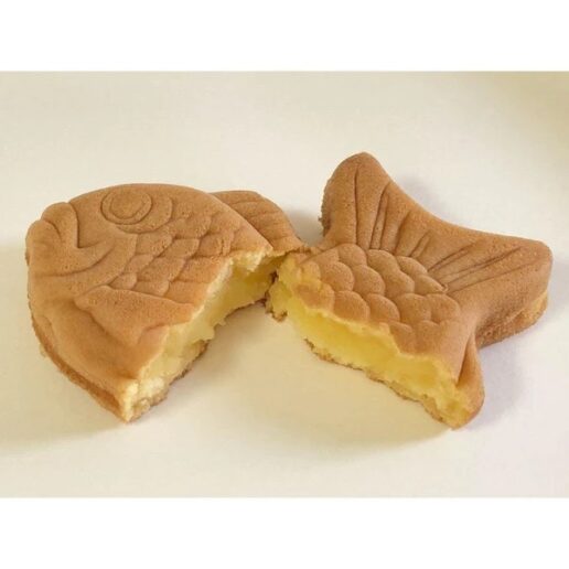 mini taiyaki izumo no enmusubi waffel in fischform blick auf die füllung