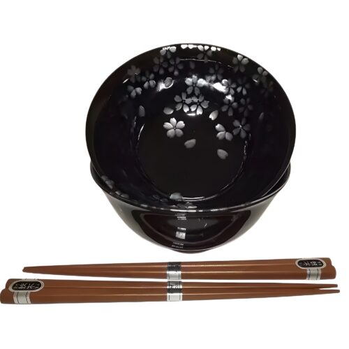 sakura ginkuro bowls und ohashi für zwei personen