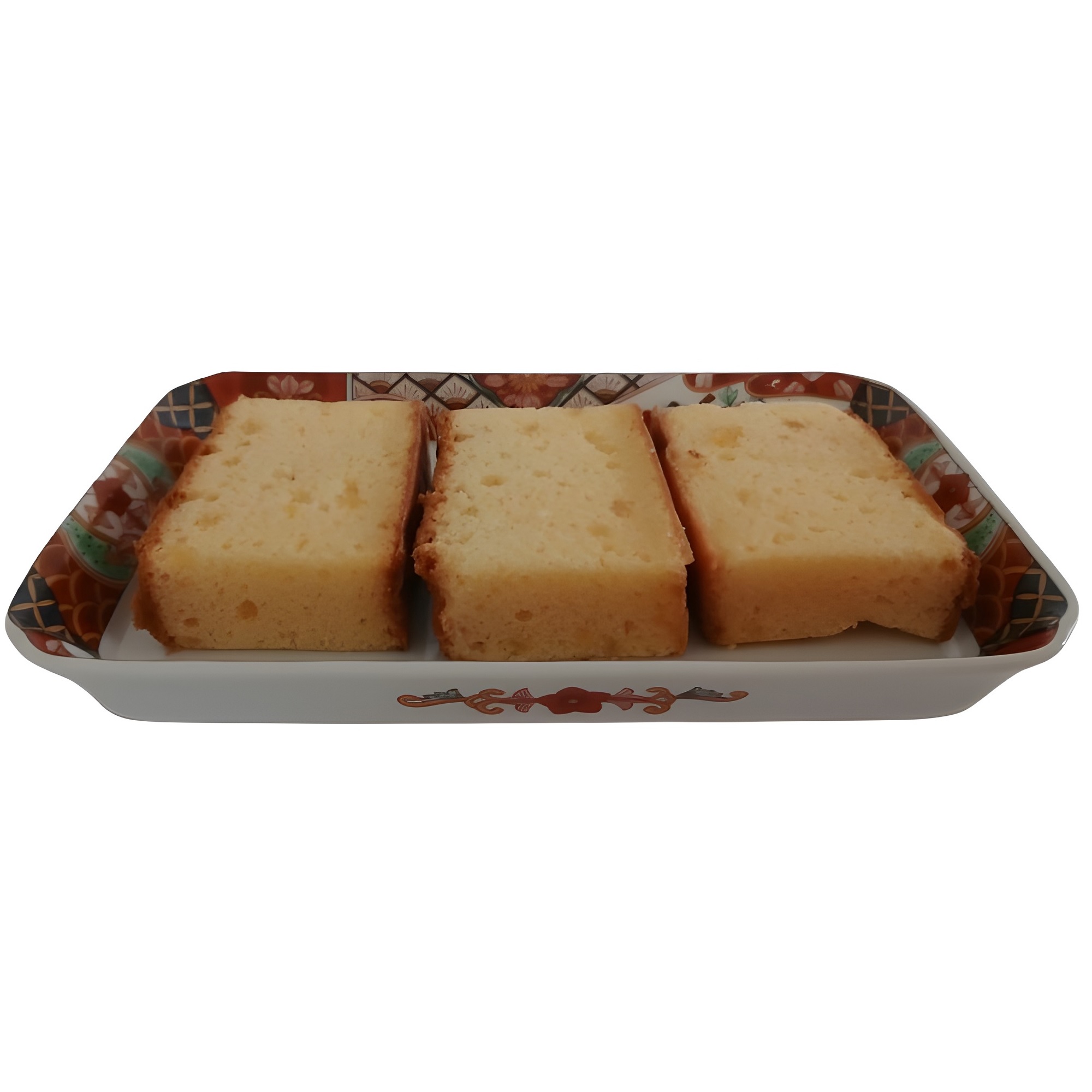 sakuraseika lemon castella drei stück auuf teller sakuraseika lemon castella drei stück auuf teller