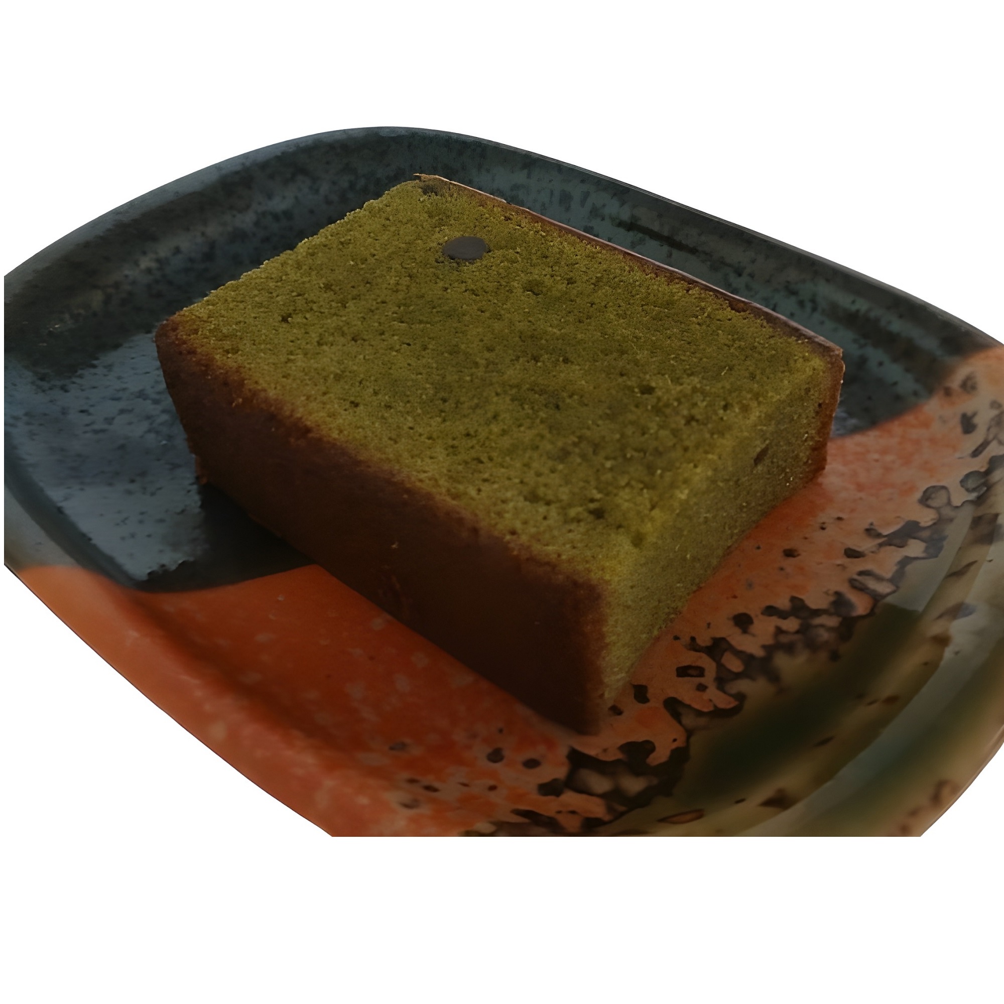 sakuraseiki uji matcha cakeausgepackt auf teller sakuraseiki uji matcha cakeausgepackt auf teller